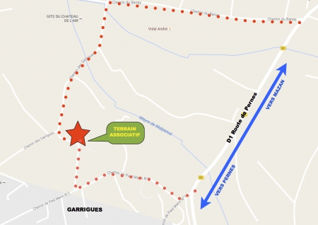 Plan d'accès terrain Garrigues